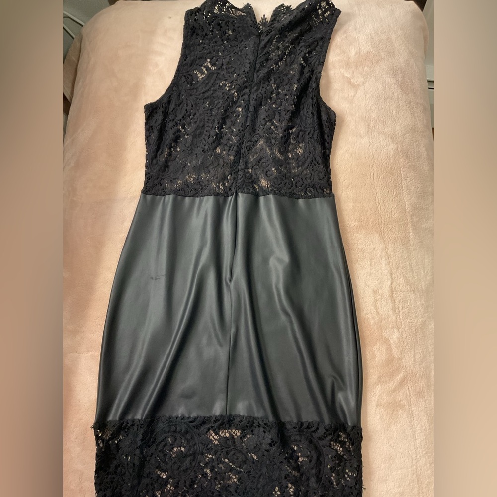 Black Lace & Leather Party dress
